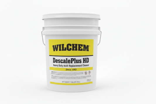 DescalePlus HD 5-gallon pail with Wilchem label
