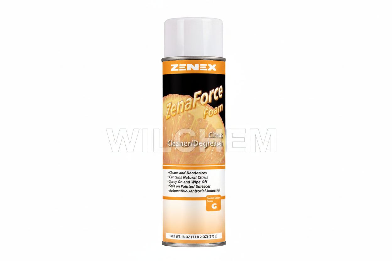 Zenaforce Foam Citrus Foaming Cleaner Image 3 - White BG - Wilchem Watermarked 12%