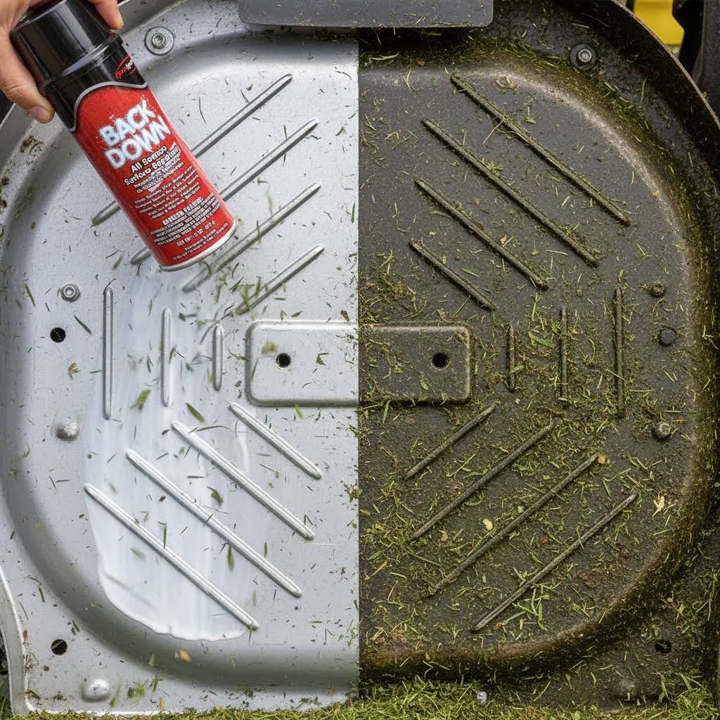 BACK DOWN Wax Barrier Repls Ice Snow Grass Clippings & Dirt From Metal Plastic & Painted Surfaces