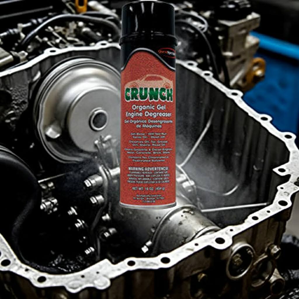 CRUNCH Gel-Based Engine Degreaser Contains Organic Solvents Including D-Limonene