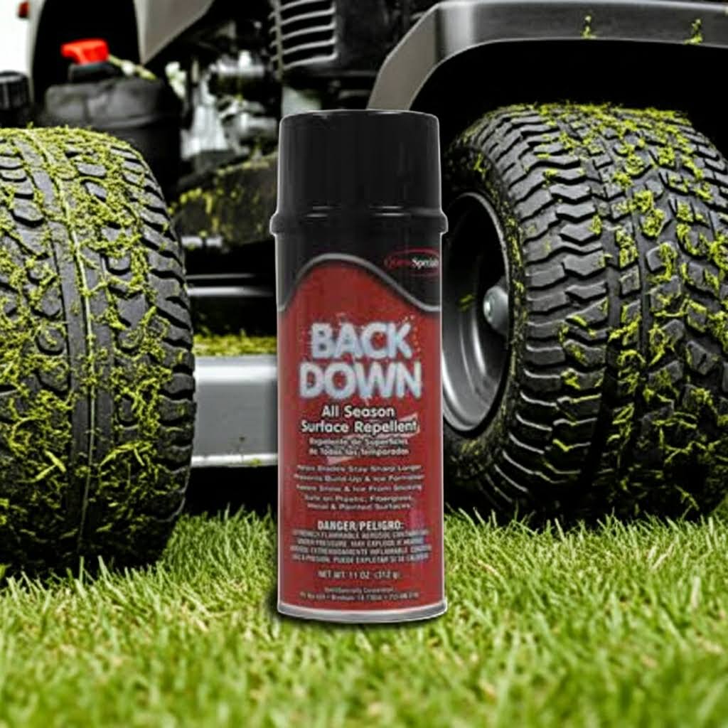 BACK DOWN Wax Barrier Repls Ice Snow Grass Clippings & Dirt From Metal Plastic & Painted Surfaces
