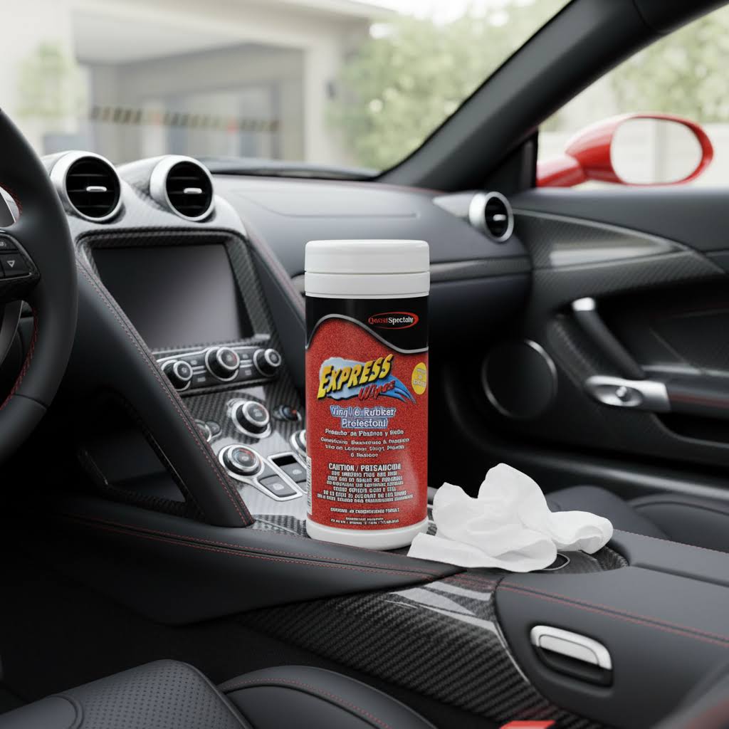 EXPRESS WIPES Vinyl & Rubber Protectant with UV Blocker