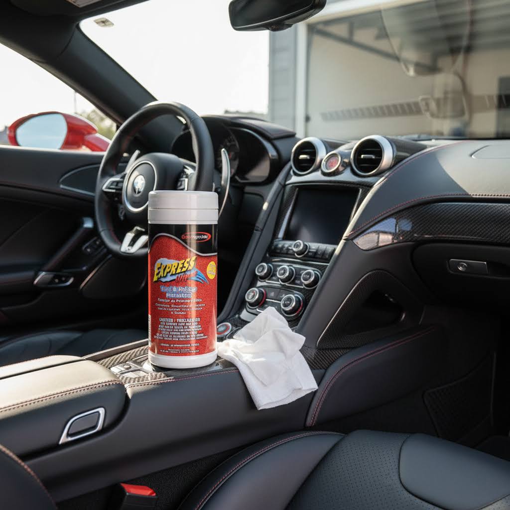 EXPRESS WIPES Vinyl & Rubber Protectant with UV Blocker