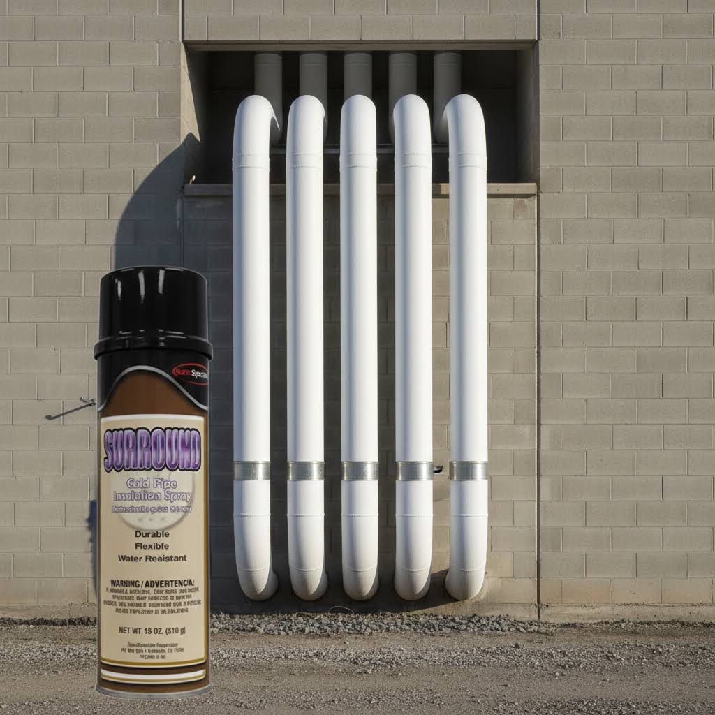 SURROUND Hard White Protective Waterproof Spary For Cold Pipe Insulation