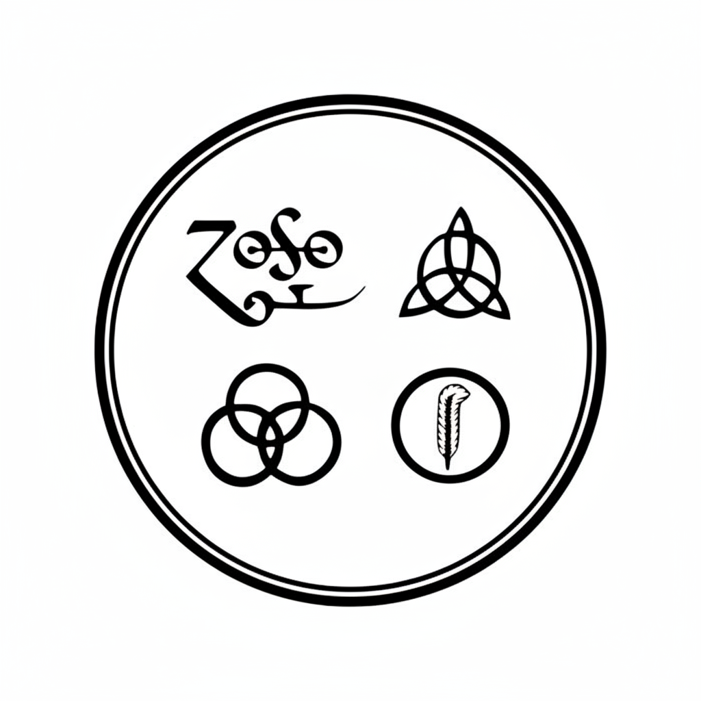 Led Zeppelin Four Symbols Circle
