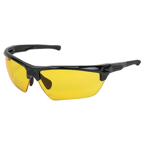 MCR Safety Dominator™ 3 Eyewear, Black Frame, Max6™ Amber Anti-Fog Lens - Case of 12