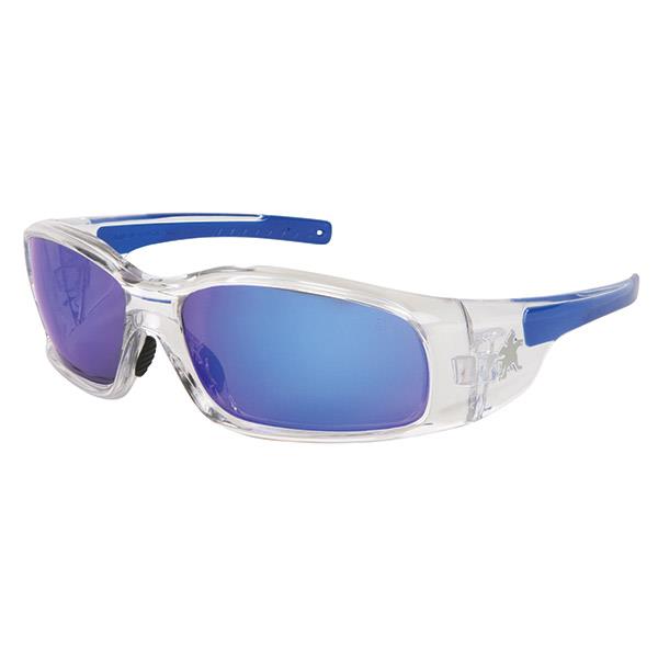 MCR Safety Swagger® Eyewear, Clear Frame, Blue Diamond Mirror Lens - Case of 12
