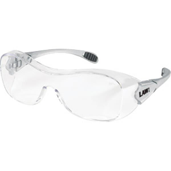 MCR Safety Law® OTG Eyewear, Silver Temple, Clear Lens - Case of 12