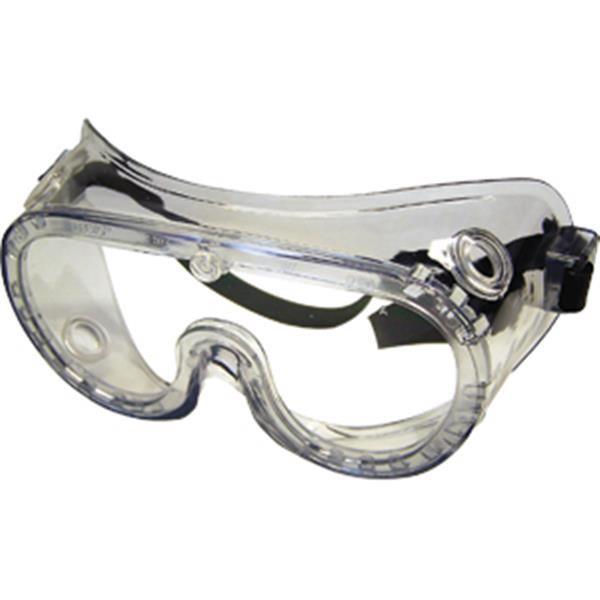 MCR Safety Protective Goggles, Ventless, Rubber Strap, Anti-Fog - Case of 12