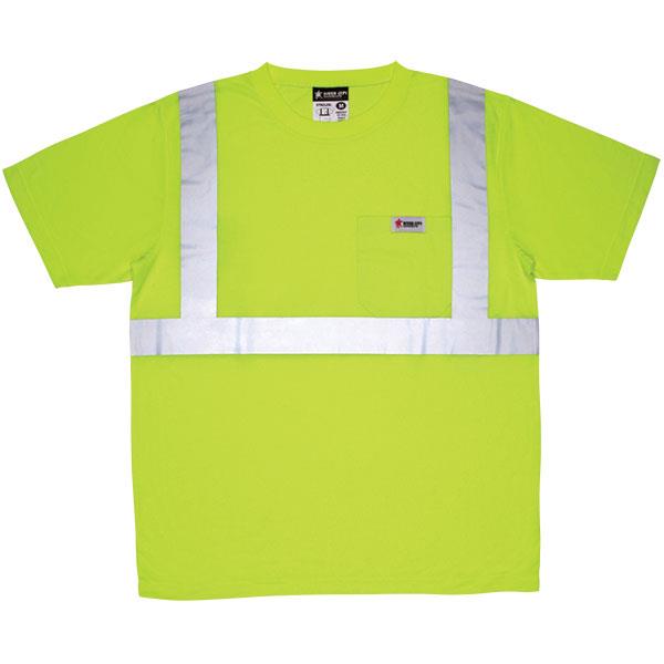 MCR Safety Class 2 Short Sleeve T-Shirt, X-Large, Fluorescent Lime