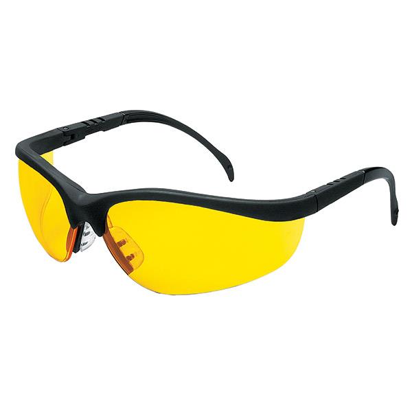 MCR Safety Klondike® Eyewear, Black Frame, Amber Lens - Case of 12