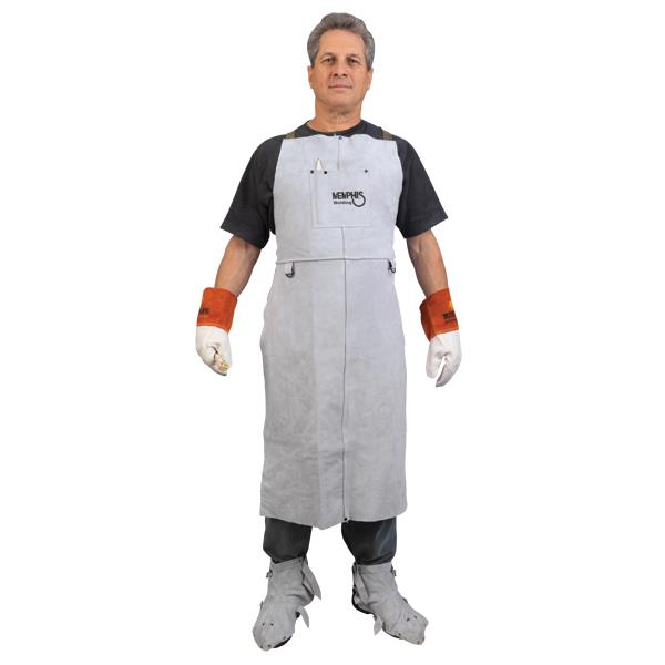 MCR Safety Leather Welding Apron, 24" x 42", Gray