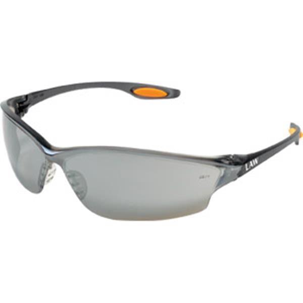 MCR Safety Law® 2 Eyewear, Smoke Temple, Silver Mirror Lens - Case of 12