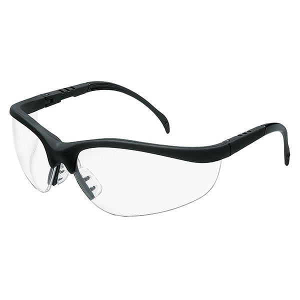 MCR Safety Klondike® Eyewear, Black Frame, Clear Lens - Case of 12