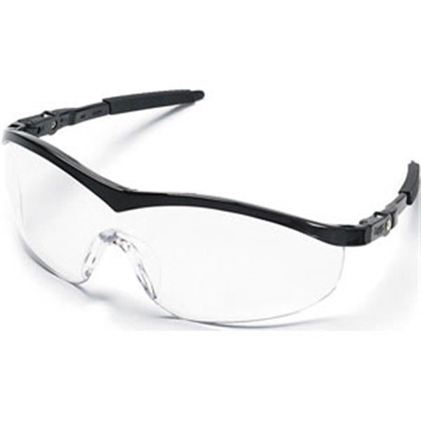 MCR Safety ST1 Series Eyewear, Black Frame, Clear Lens - Case of 12