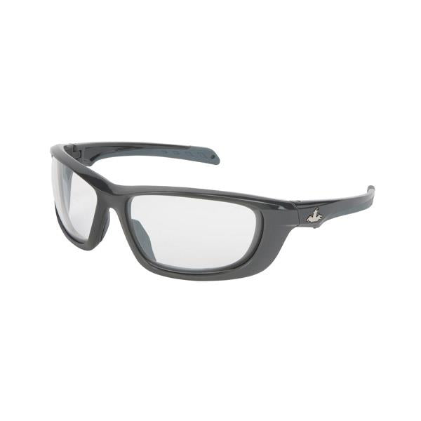 MCR Safety USS Defense® Eyewear, Gunmetal Frame, Max6™ Clear Anti-Fog Lens - Case of 12