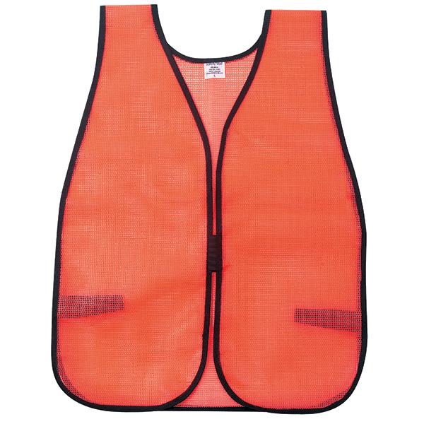 MCR Safety General-Purpose Mesh Vest, Orange w/o Stripes, Universal