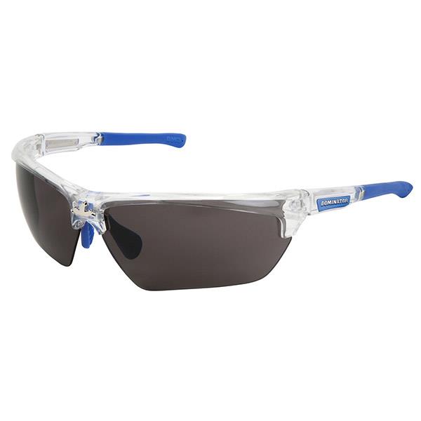 MCR Safety Dominator™ 3 Eyewear, Clear/Blue Frame, Max6™ Gray Anti-Fog Lens - Case of 12