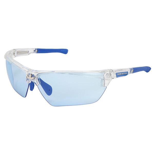 MCR Safety Dominator™ 3 Eyewear, Clear/Blue Frame, Max6™ Light Blue Anti-Fog Lens - Case of 12