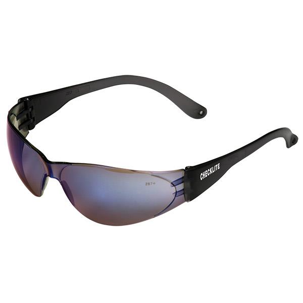 MCR Safety Checklite® Eyewear, Blue Frame, Blue Mirror Lens - Case of 12