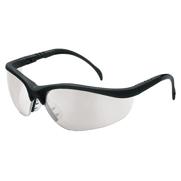 MCR Safety Klondike® Eyewear, Black Frame, Clear Mirror, Indoor/Outdoor, Anti-Fog Lens - Case of 12