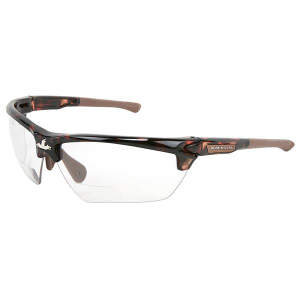 MCR Safety Dominator™ 3 Magnifying Eyewear, Tortoise Shell Frame, Clear Anti-Fog Lens, +1.5 Diopter - Case of 6
