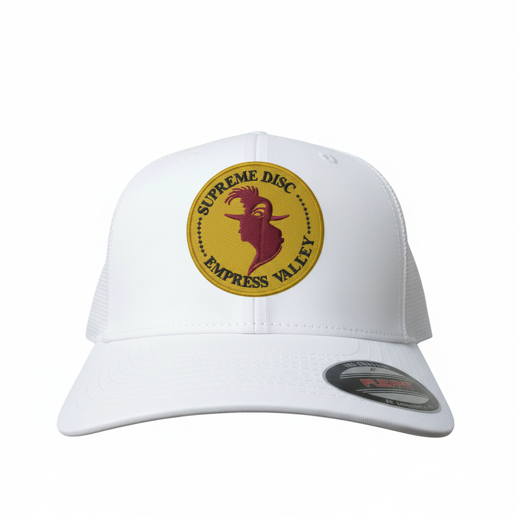 White Hat Burgundy Head Black Font Yellow-Gold BG Fixed