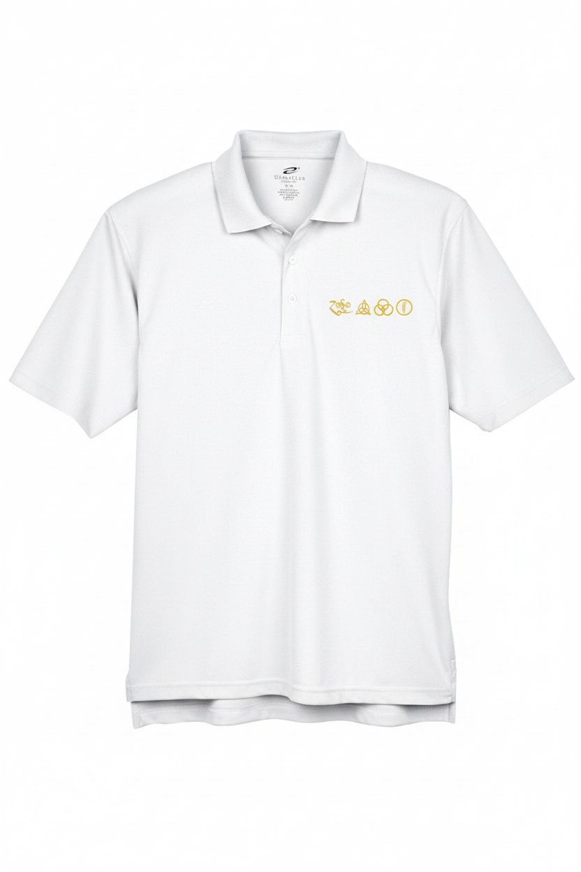 White polo LZ - 4 Symbols Embroidered