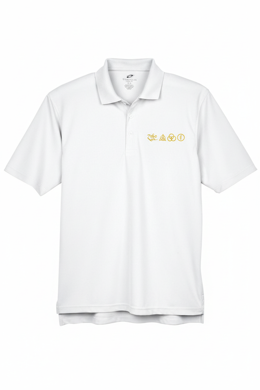 White polo LZ - 4 Symbols Embroidered