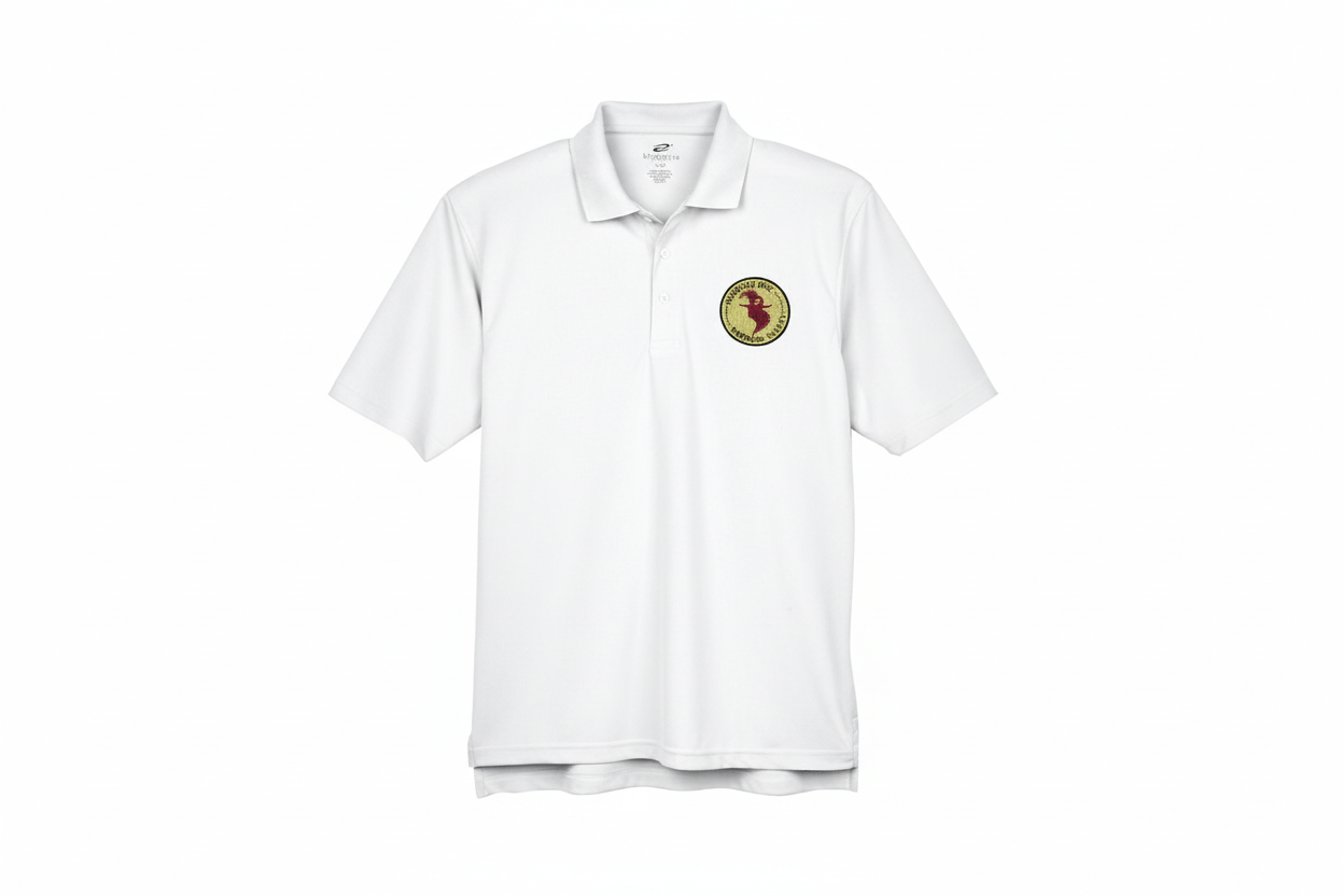Yellow-Gold BG – White Polo